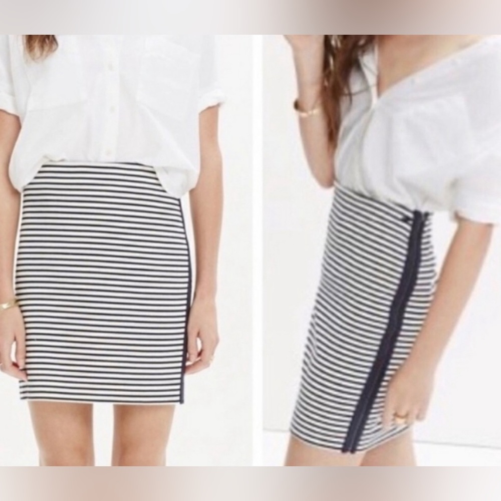 Madewell Eventide Stripped Zip Skirt
